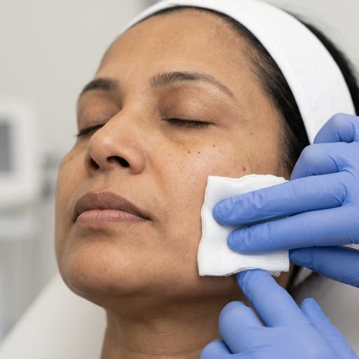 Laser and light skin treatment — professional dermatology procedure for pigmentation, skin tightening and rejuvenation